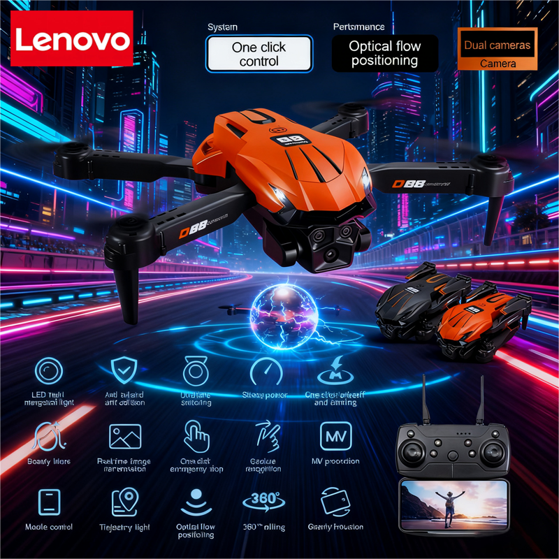 Lenovo D88 Drone 8K Aerial HD  - Drone Gimbal 3 Axis ulasan dan harga